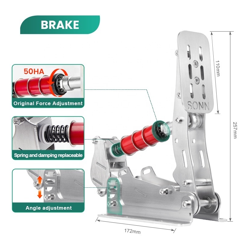 SIMSONN PRO Racing Sim Pedals Factory Direct Racing Performance Brake Pedal Load Cell