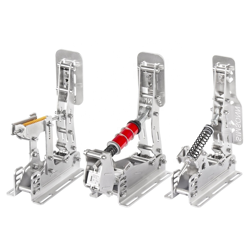 SIMSONN Racing Sim Pedals Euro Truck Simulator 2 Game Sim Racing Pedals Silver Stainless Steel Pro Load Cell