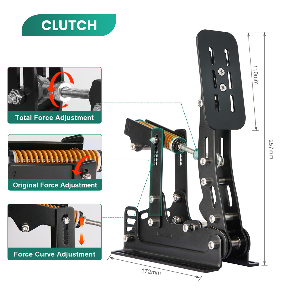 SIMSONN Factory Direct Sale Factory Price Sim Load Cell Racing Pedals (Black)