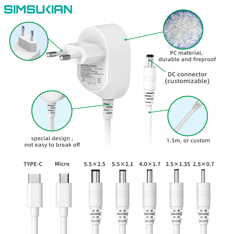 kc adaptor acbel slim dc switching power supply adapter 5v 2a 12v 1.25amp 12v1a 3pin 12v 1amp adapters 12v 1a white