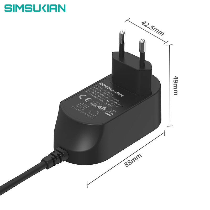 AC to DC wall plug in power adapter 9v 12v 14v 20v 24v 1a 1.2a 1.5a 1.6a 1.67a 1.8a 2a 3a 9 volt 3 amp adaptor transformer