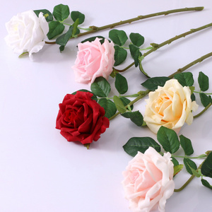 Factory wholesale high quality artificial roses flower single moisturizing red custom real touch roses  Artificial flower