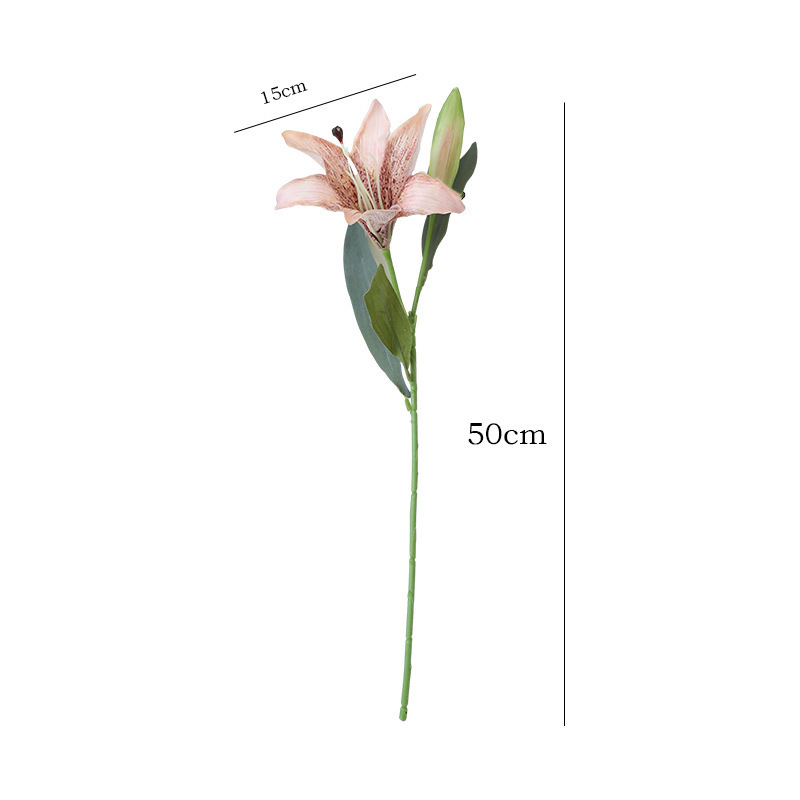 Autumn style retro simulation single branch silk fabric Lily for wedding home soft decoration sample room floral decoration