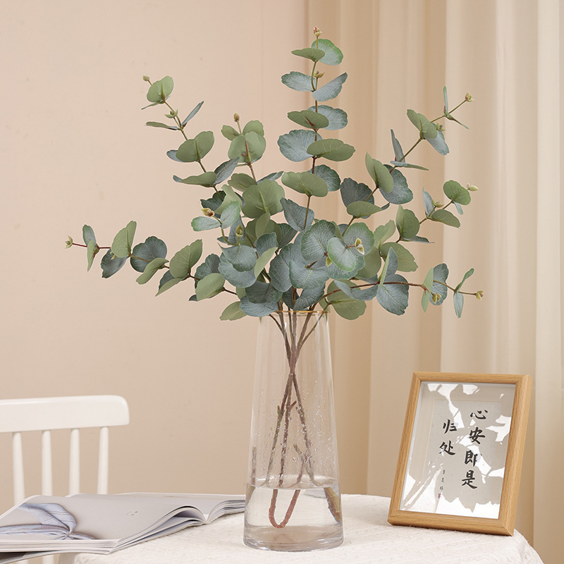 BL-1861 Simulation Eucalyptus Leaf Green Plant Money Leaf Decorative Flower Arrangement with Grass Amazon Single Eucalyptus Spot