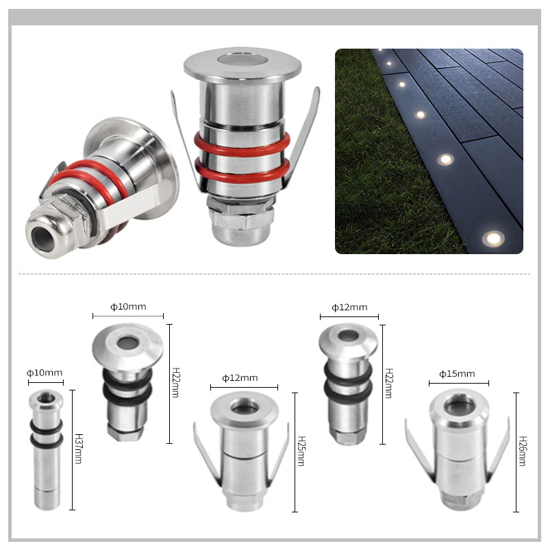 Hot selling Zhongshan waterproof IP68 outdoor mini recessed step light  3 led 24v boat stair deck side marker light for ground