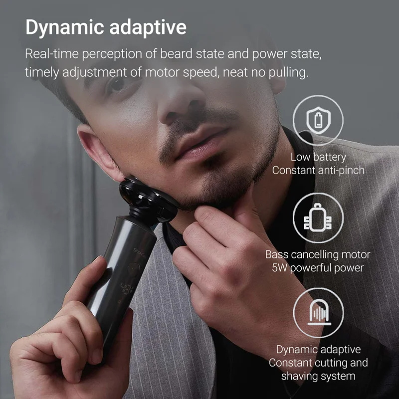 ShowSee F305 3D Floating Triple Blade Electric Shaver for Men LED Display IPX7 Waterproof Low Noise Machine Shaving Razor