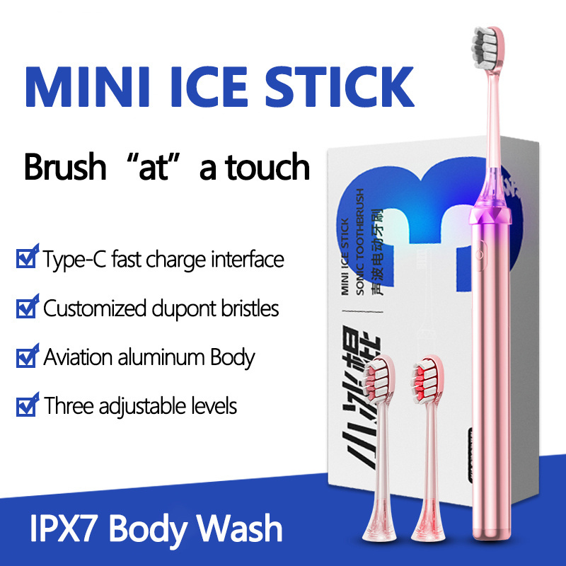 Mini Ice Stick IPX7 Waterproof Sonic Electric Toothbrush Rechargeable Electronic Toothbrushes for Adults