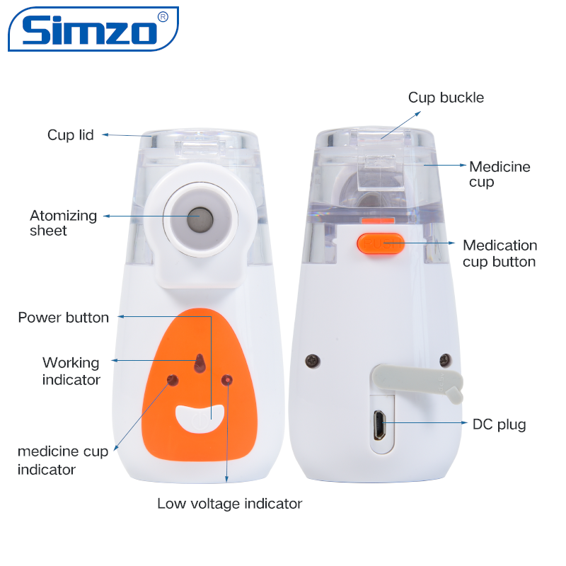 New Arrival Rechargeable Mini Medical Handheld Inhaler Ultrasonic Mesh Nebulizer Asthma D.c.3.7v Lithium Battery SIMZO or OEM