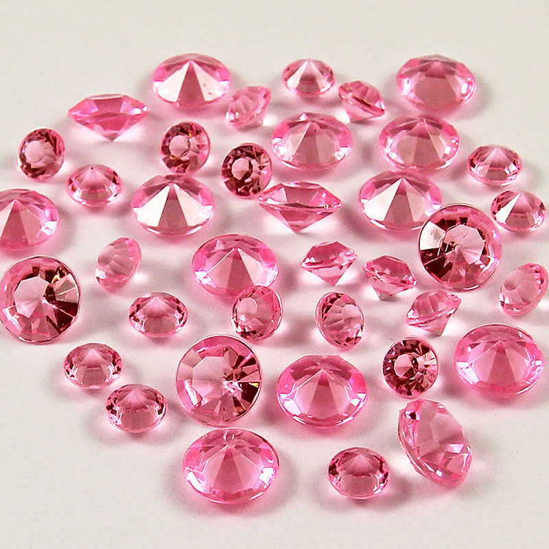 Pink Diamonds Table Confetti Scatter Crystals Wedding