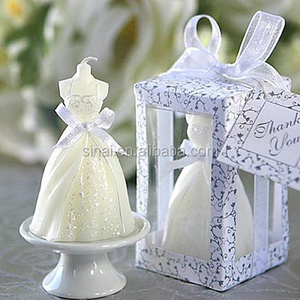 Personalized Gown White Wedding Dress Candle