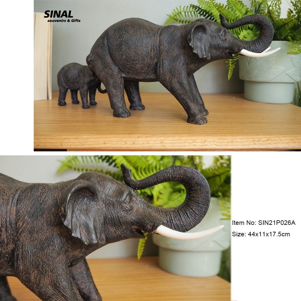 Custom wholesale resin ornament wall hanging elephant head home decoration and promotion animal statue crafts