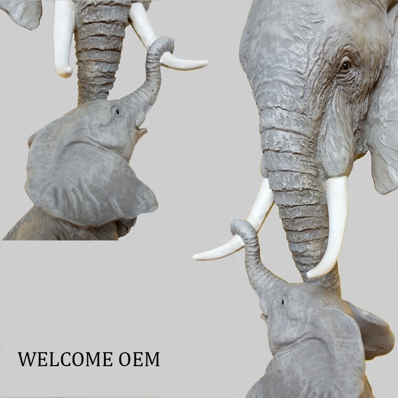 Custom wholesale resin ornament wall hanging elephant head home decoration and promotion animal statue crafts