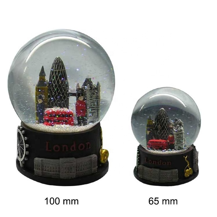 High Quality Country Building Design Promotional Gift Custom 3D Tourist Souvenirs Resin Handmade Snowball Globe