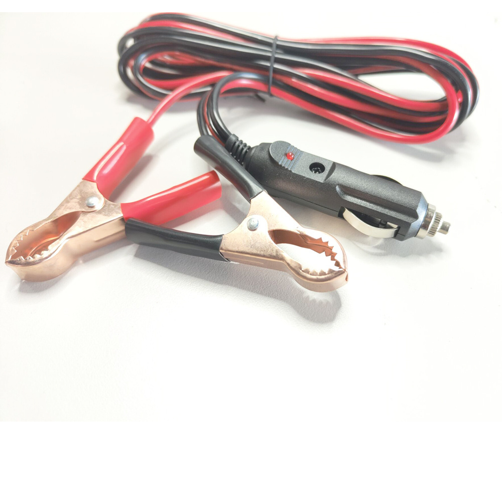 Car Cigarette Lighter Charger to Crocodile Clip Dc Power Cable