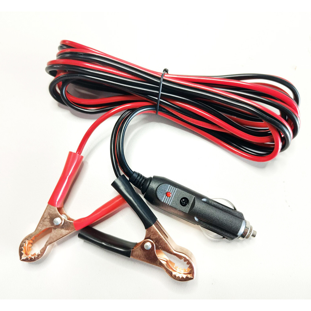 Car Cigarette Lighter Charger to Crocodile Clip Dc Power Cable