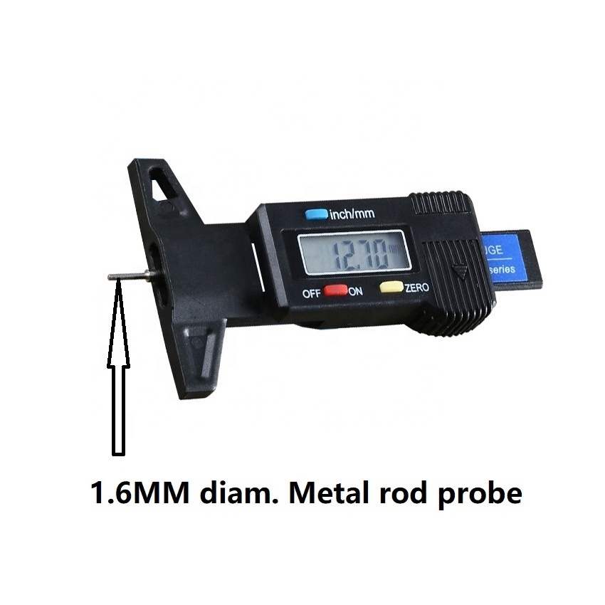 Digital display tire pattern gauge 0-25mm Metal tyre depth Gauge ruler