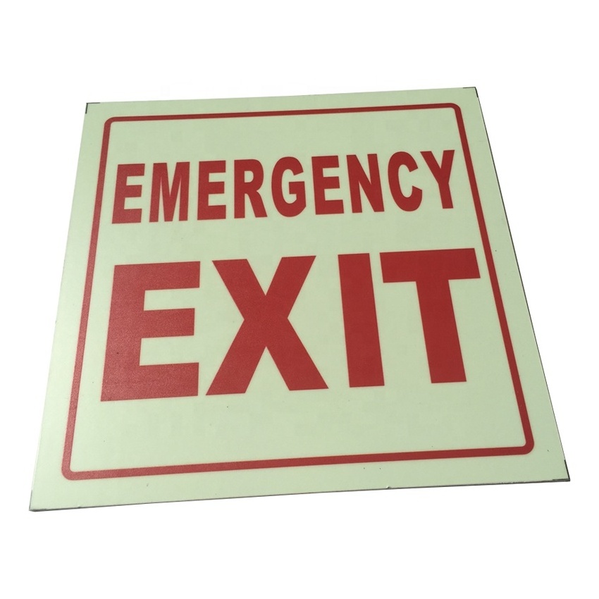 Luminous exit signs 1.2mm Photolumines Fire Emergency Exit Sign combo