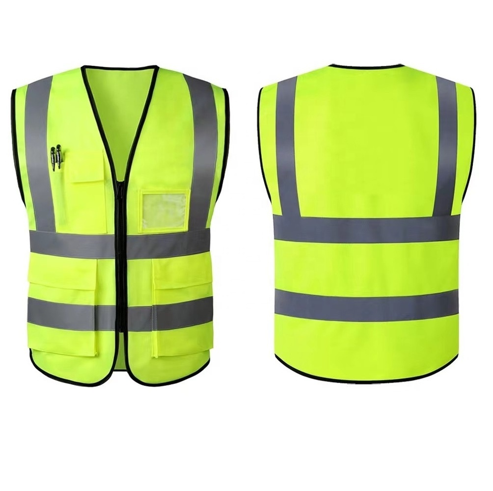 Security jackets and vests 4 pockets Safety reflector vest with logo