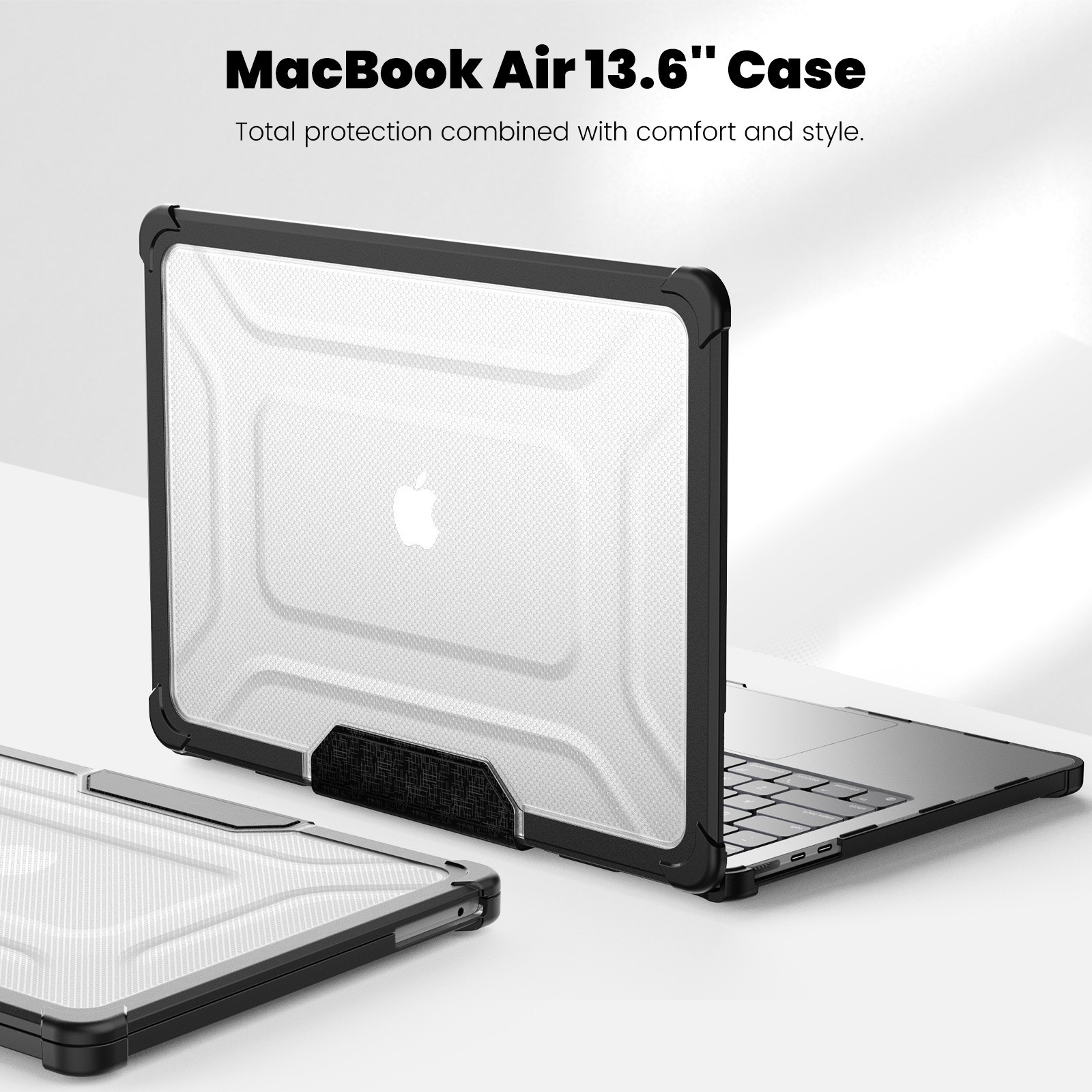 Heavy Duty Rugged Business Fold Kickstand Protective Hard Shell Cover Flip Laptop Leather Case For Macbook Air Pro 13 14 15 16