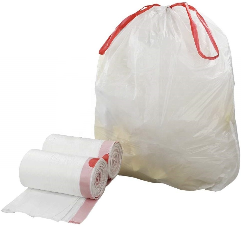 100% biodegradable drawstring draw tape bin liner cornstarch kitchen scented garbage bags