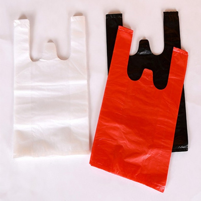 t-shirt biodegradable plastic packaging supermarket packing Colorful polythene plastic shopping bags