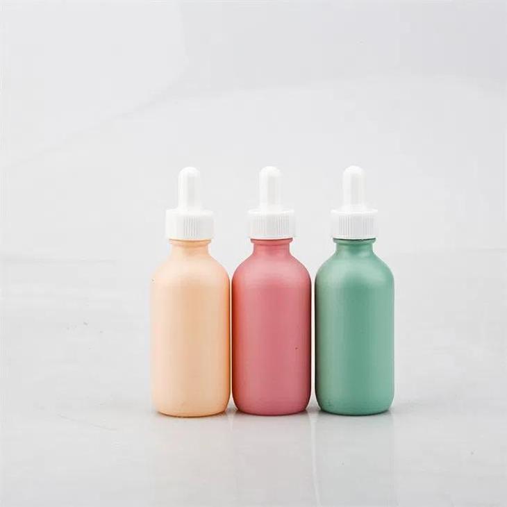 15ml Wholesale Custom Colorful Spray Frosted Dropper Glass Essential Oil Glass Bottle For Essence