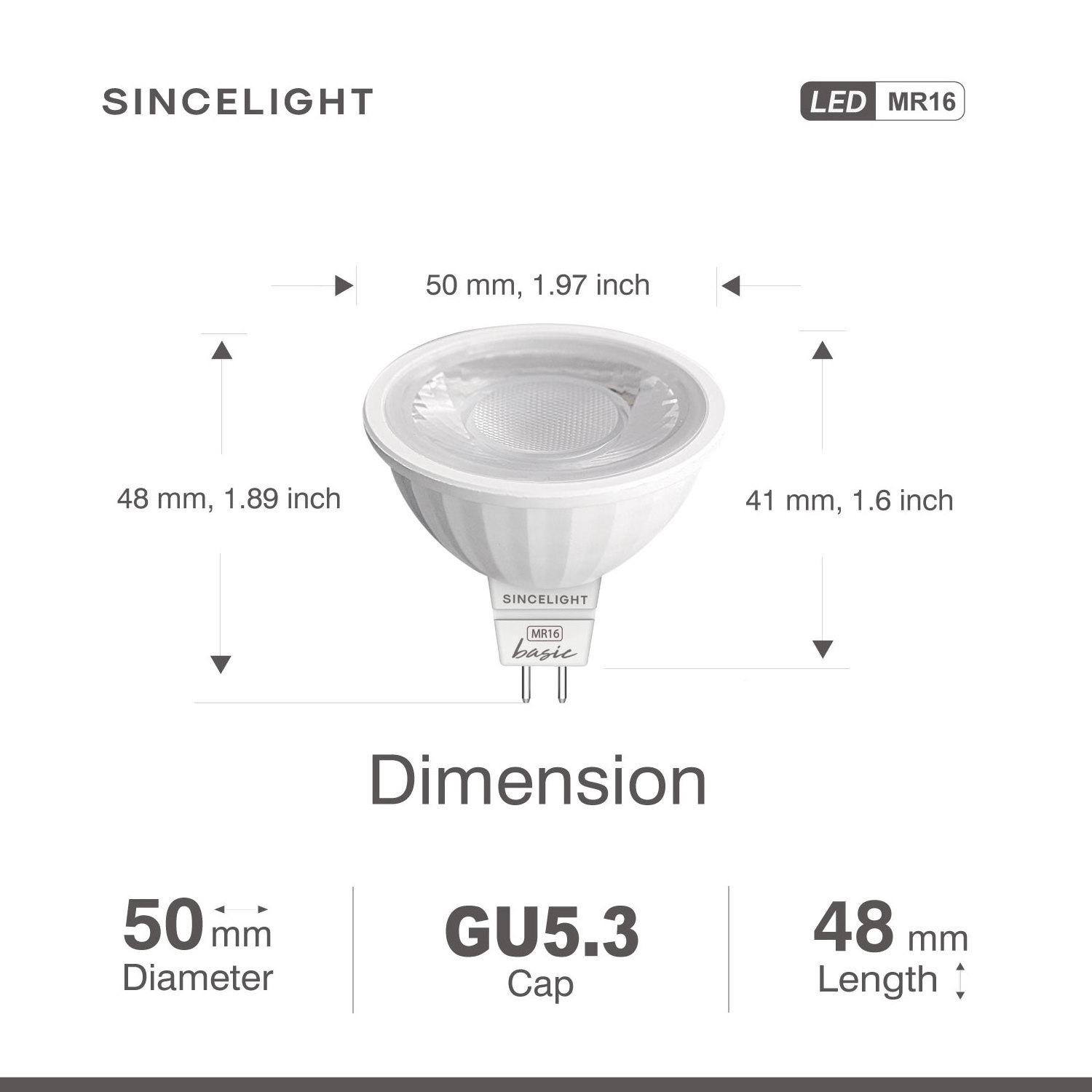 MR16 Gu5.3  6W 12V 35 Degree CRI>92 LED COB Downlight Bulb