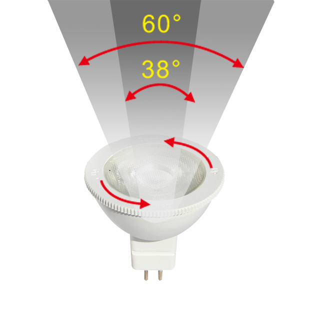 MR16 Gu5.3  6W 12V Beam Angle Adjustable From 38 to 60 Degree LED Downlight Bulb