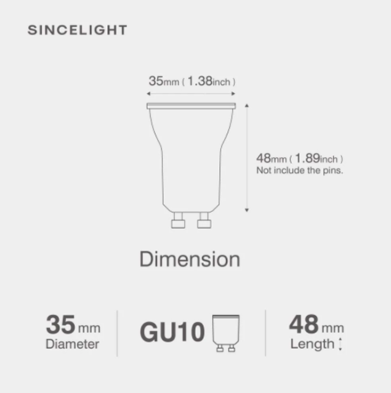 GU10 LED Spotlight smd 3W 35Degree Led Light Bulb Replace Halogen Bulbs