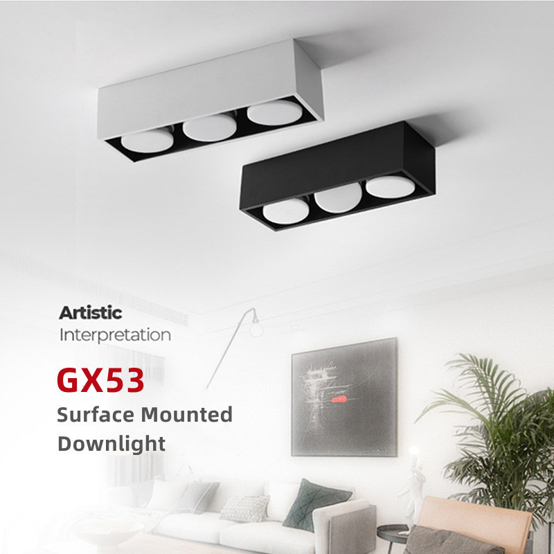 Led Surface Mounted GX53 Bulb Replacebale Ceiling Lights Aluminum Anti Glare Downlights