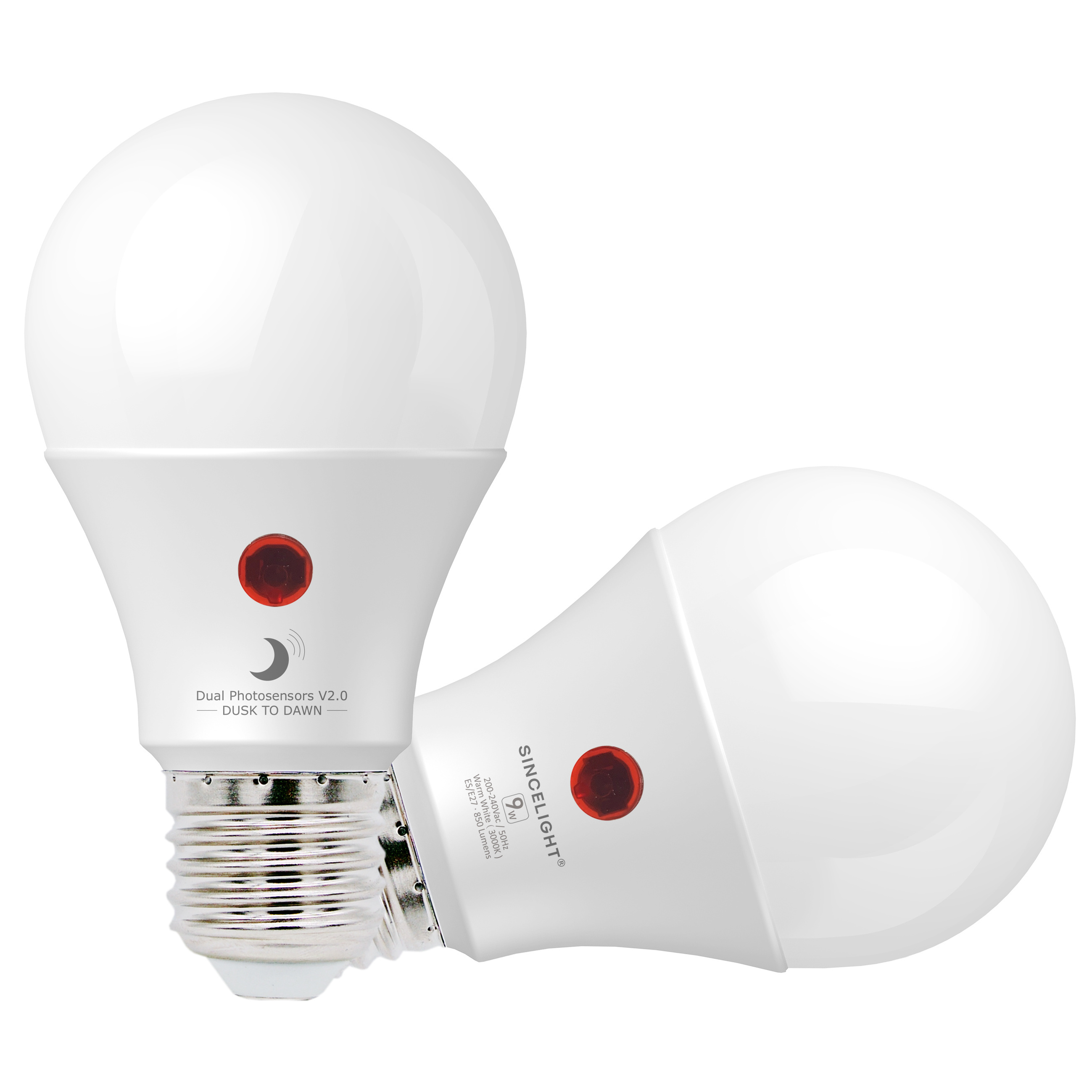 E26 Dusk to Dawn LED DayLight Sensor Bulb with Dual Photosensors, Automatic ON/OFF Night Light,Retrofit and Update.