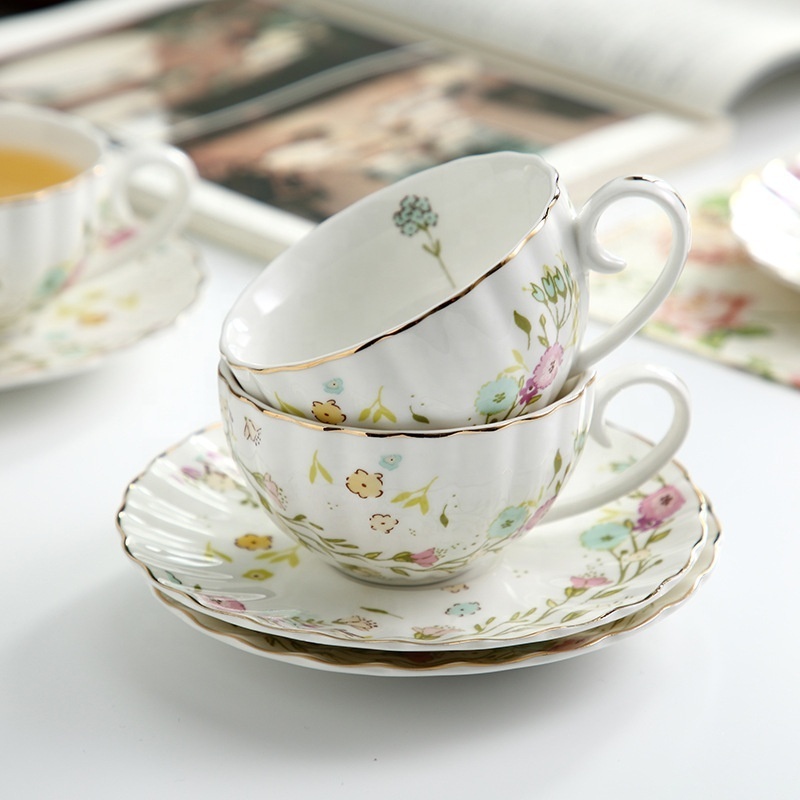 New Fine Bone China High Grade Luxury Tea Coffee Cup Set  Mug With Saucer