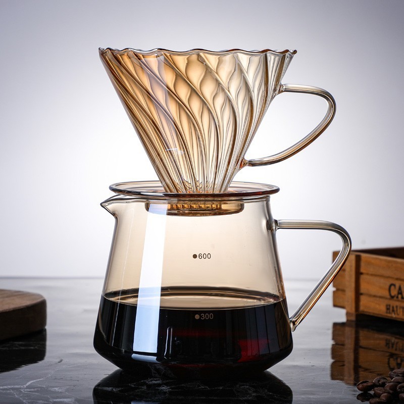 Factory Direct Sale Custom Glass Pour Over Coffee Funnel Dripper Coffee Filter