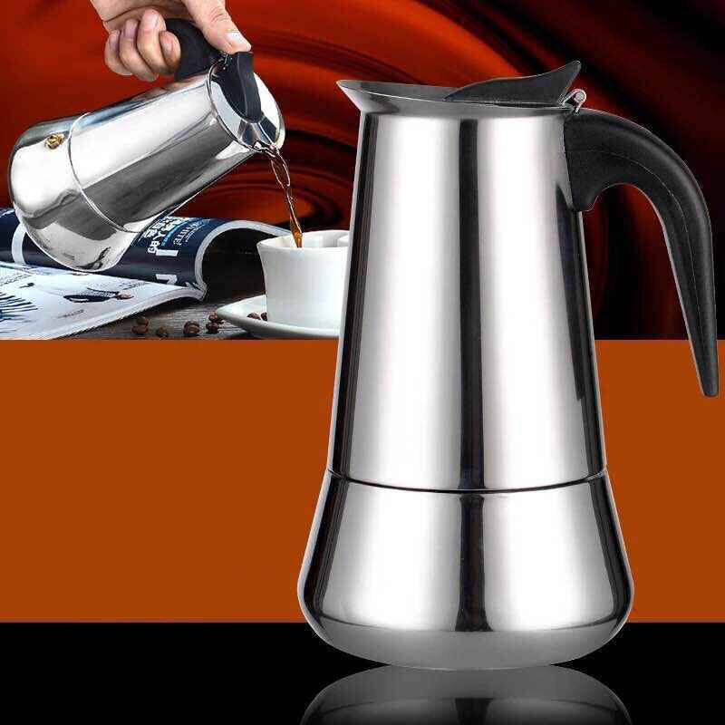 new arrivals 2 cups 6cups semi-automatic Stainless Steel Espresso Coffee Maker Moka Pot