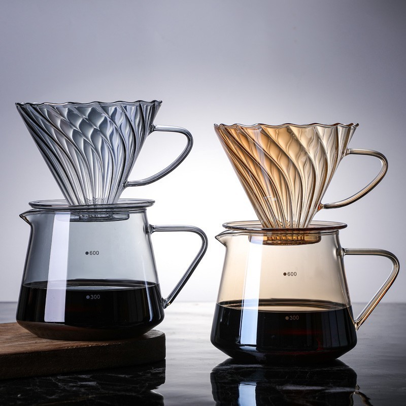 Factory Direct Sale Custom Glass Pour Over Coffee Funnel Dripper Coffee Filter