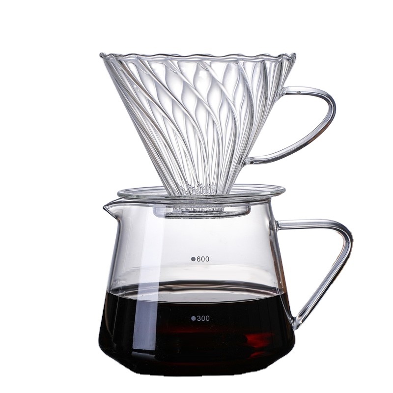 Factory Direct Sale Custom Glass Pour Over Coffee Funnel Dripper Coffee Filter