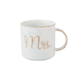 Mr Mrs Ceramic Marble Mug Coffee Mug Tea Milk Breakfast Cups Wedding Bridal Couples Lover's Gifts Porcelain Valentine's Day