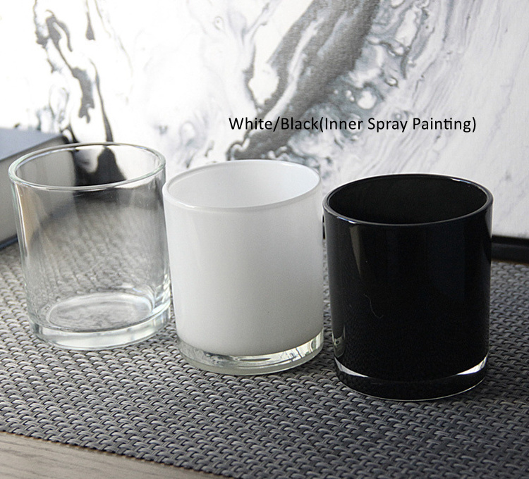 8oz 10oz 14oz Luxury Custom Frosted Clear Matte White Black Colored Container Glass Candle Jar For Candle Making With Lid