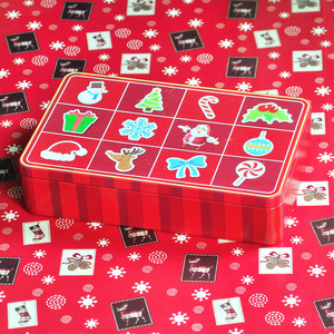 Wholesale Large Rectangular Red Sweet/Candy/Biscuit/Gift Storage Christmas Cookie Tin