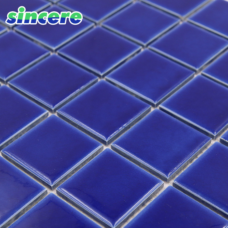 Foshan Blue Swimming Pool Tile Ceramic Glass Mosaic Tiles Prices