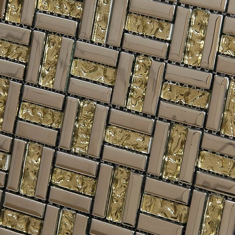 gold color glass mosaic tile