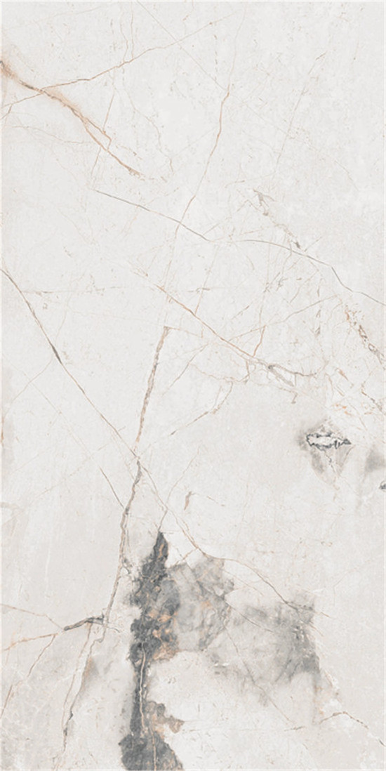 8MM Thick Full Polished Surface Porcelain Glazed Marble Tile With Carrara Grain Light Weight