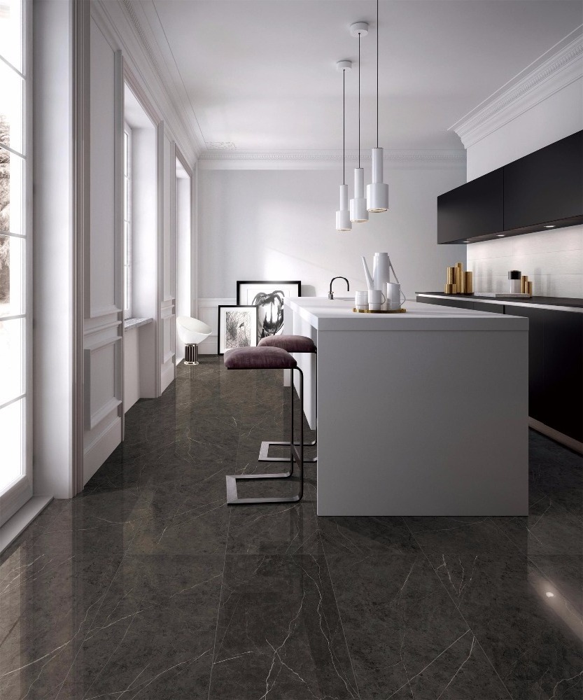 600X1200 grey glossy finish flooring porcelanico tile