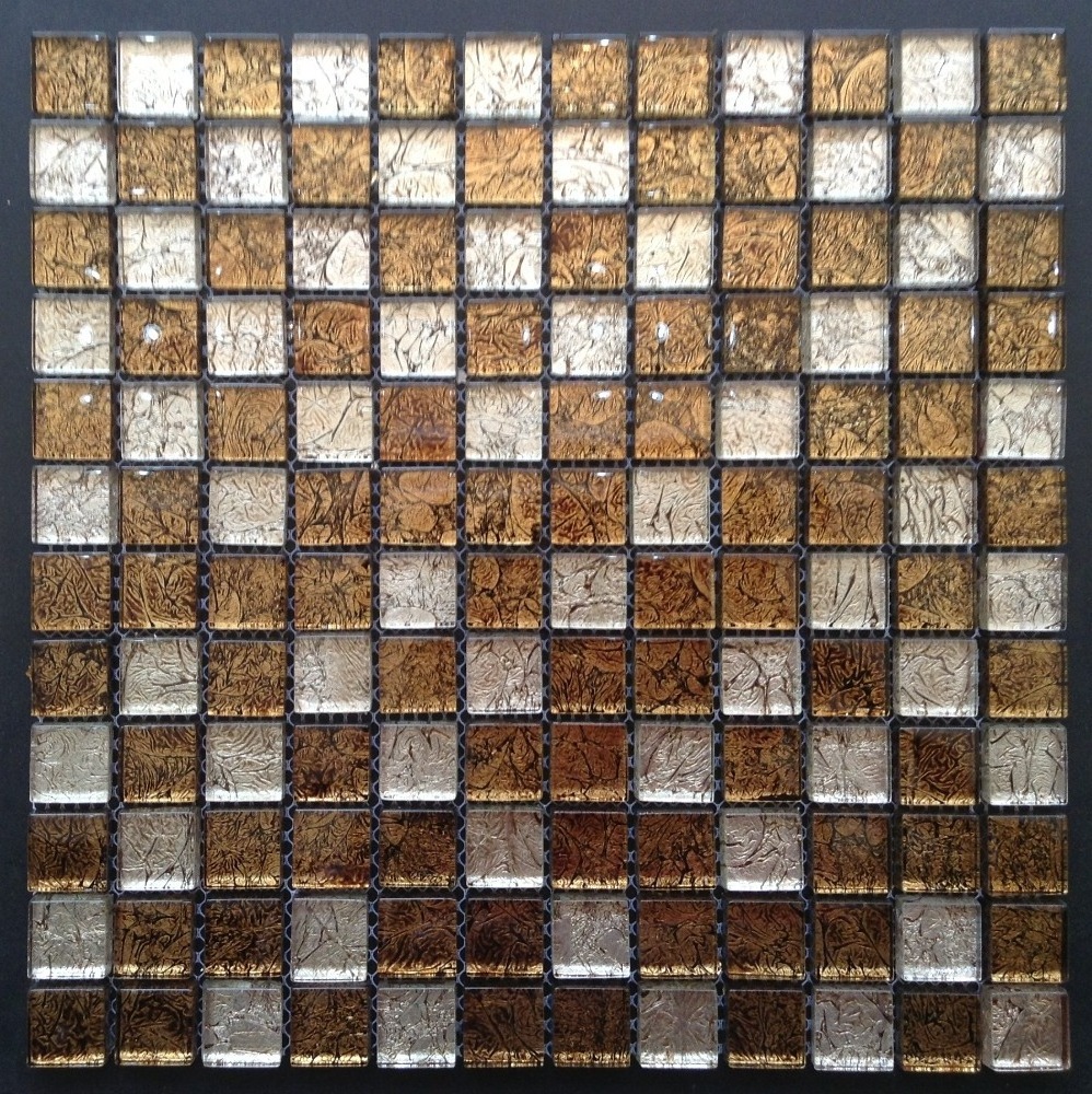 gold color glass mosaic tile