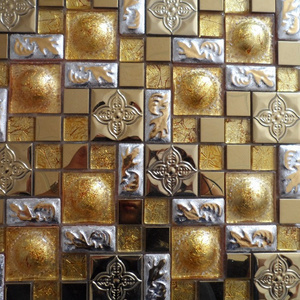 gold color glass mosaic tile