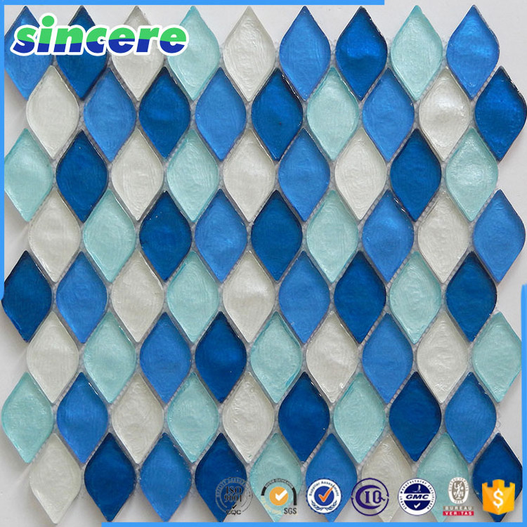 Foshan Blue Swimming Pool Tile Ceramic Glass Mosaic Tiles Prices