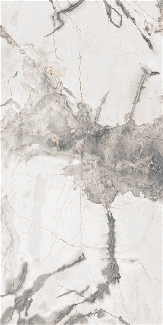 8MM Thick Full Polished Surface Porcelain Glazed Marble Tile With Carrara Grain Light Weight