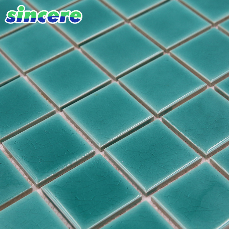 Foshan Blue Swimming Pool Tile Ceramic Glass Mosaic Tiles Prices