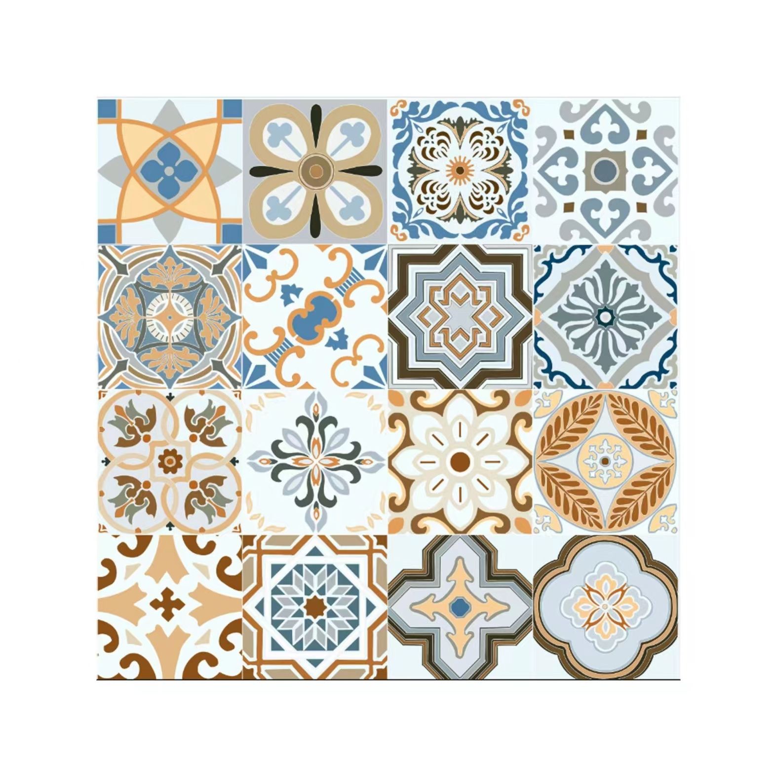 600X600 flower peel and stick backsplash wall tile