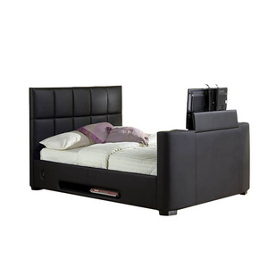 Modern Bedroom Furntire, PU PVC Faux Leather Upholstered TV Bed